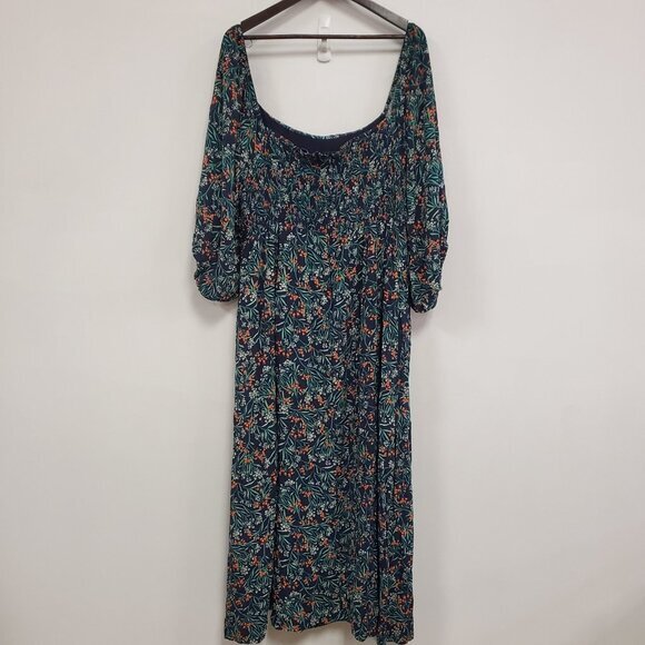 Lost + Wander Womens Prairie‎ Dark Cottagecore Floral Dress Size 2X Puff Sleeve - Picture 2 of 14